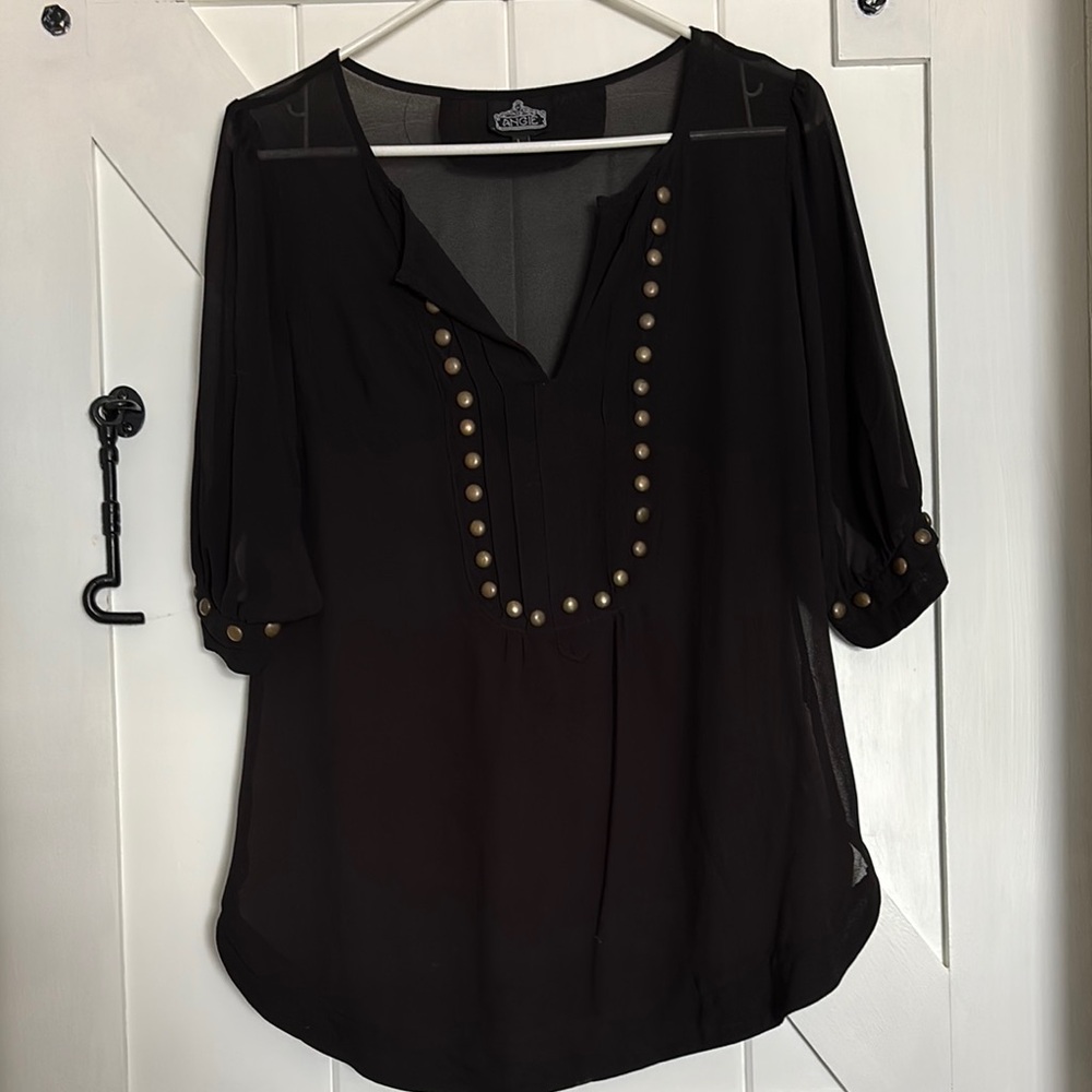 Black Sheer Women's Top